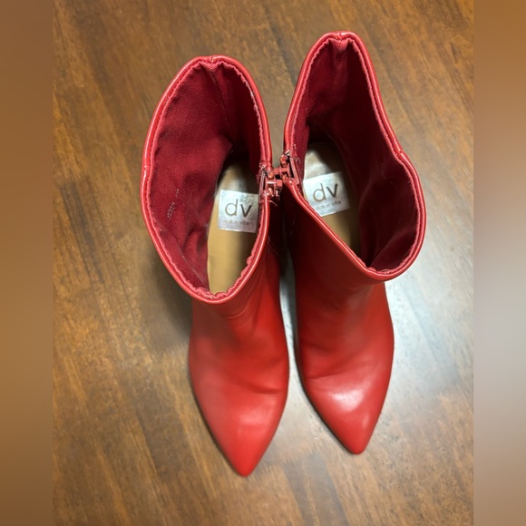 Dolce Vita Anza Red Pointed-Toe Leather Boots - Picture 6 of 12